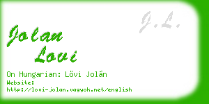 jolan lovi business card
